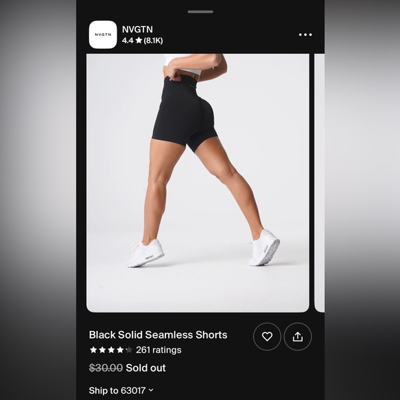 Nvgtn black seamless shorts. Medium. Washed but not worn - Picture 1 of 5